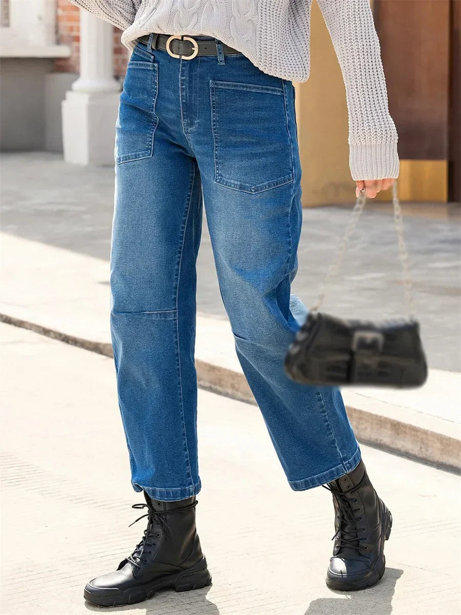 Duttini | Structured Barrel Jeans for Women in Denim
