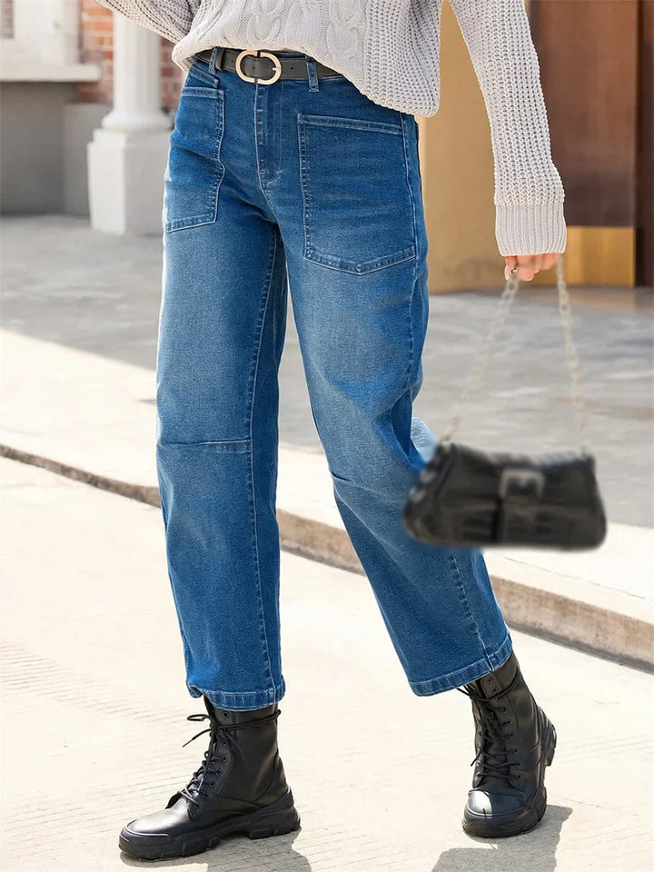 Duttini | Structured Barrel Jeans for Women in Denim