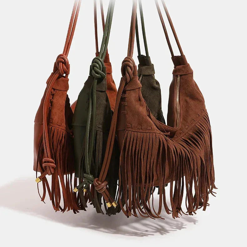 Duttini | Fringe Detail Handbag for Women – Statement Accessory