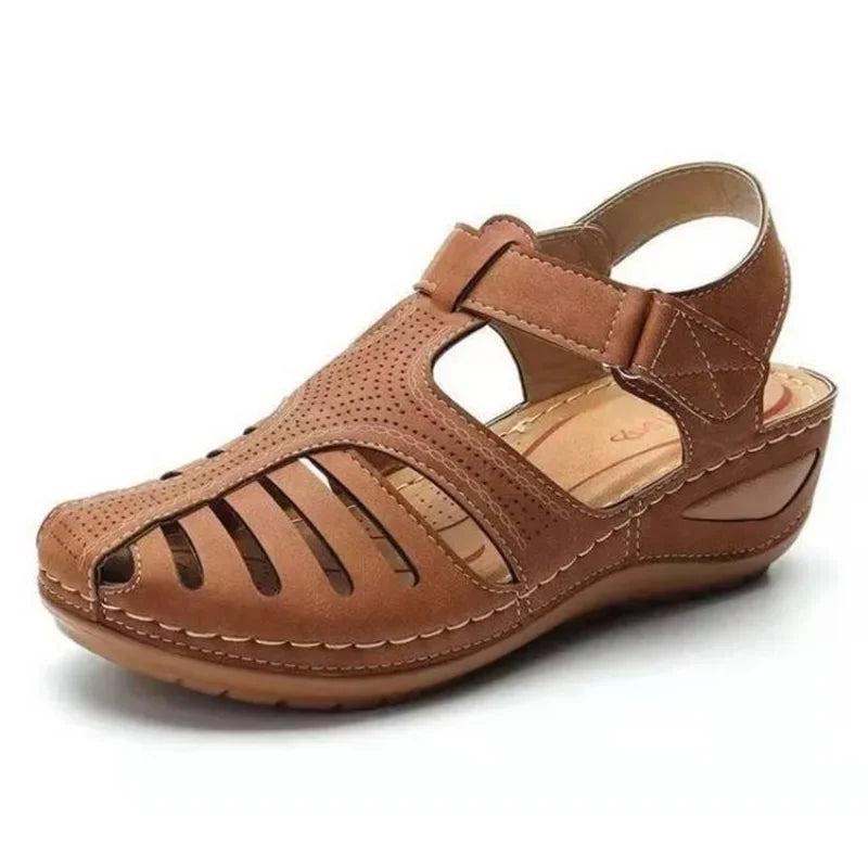 Sharon Fisherman Sandals | Closed Toe Wedge Orthopedic Walking