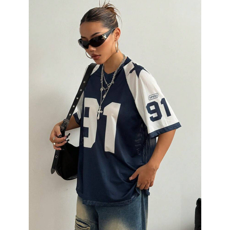 Sport Jersey Shirt | Oversized Trendy Streetwear Top