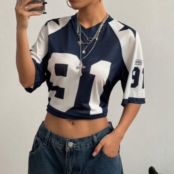 Sport Jersey Shirt | Oversized Trendy Streetwear Top