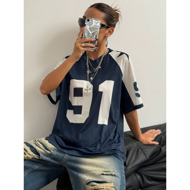 Sport Jersey Shirt | Oversized Trendy Streetwear Top