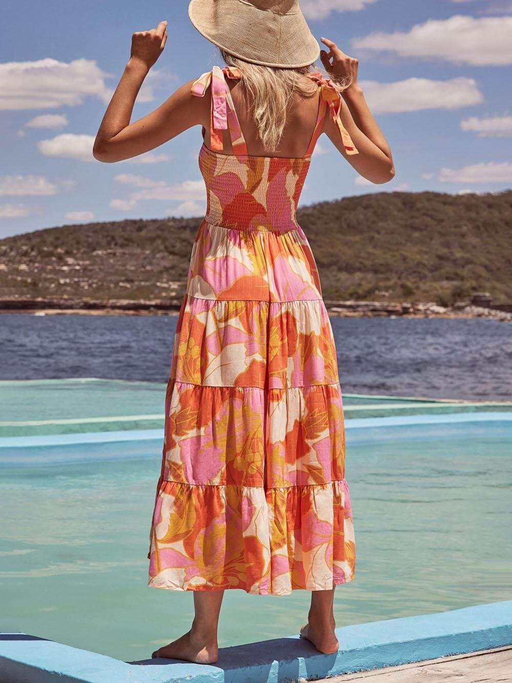 Sundress | Vibrant Halter-Neck Midi Summer Dress | Stylish Comfortable