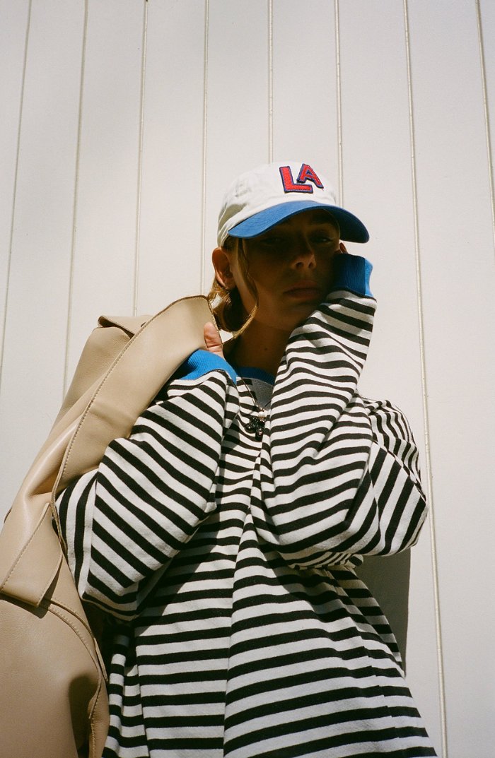 Sweatshirt | Oversized Striped Contrast-Trim Casual Top | Bold Comfortable