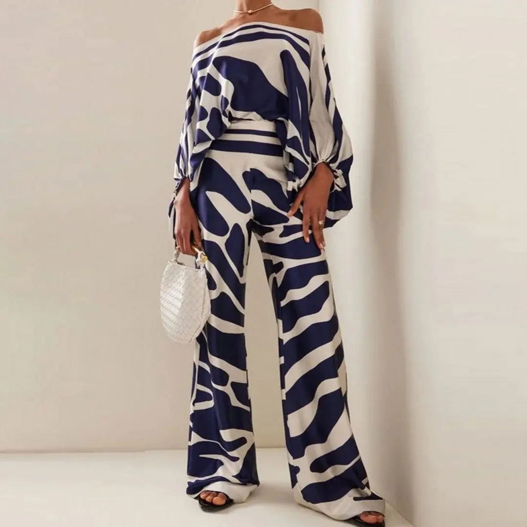 Two Piece Set | Abstract Print Summer Outfit | Elegant Chic Style