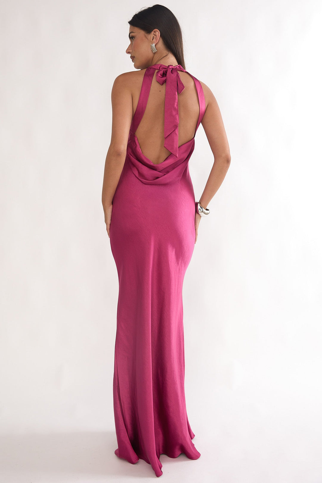 Saphirra Cowl Back Maxi Dress Berry