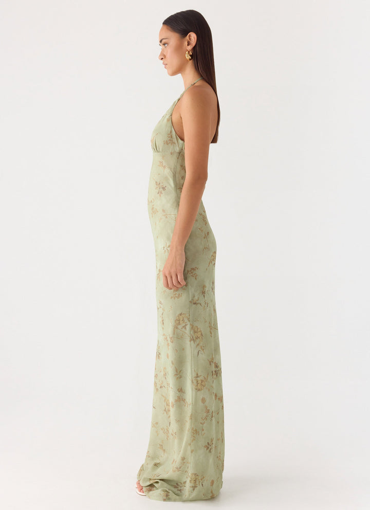 Ultra Quiet Halter Maxi Dress Green
