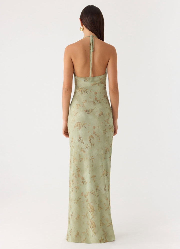 Ultra Quiet Halter Maxi Dress Green
