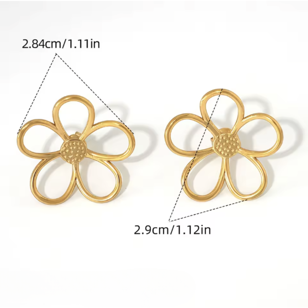 Women's Sterling Silver Floral Stud Earrings | Waterproof Enamel Petal Studs