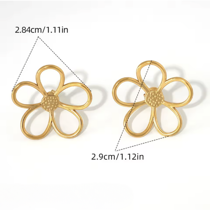 Women's Sterling Silver Floral Stud Earrings | Waterproof Enamel Petal Studs