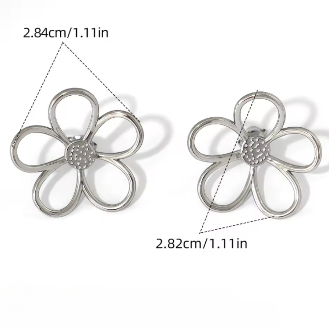 Women's Sterling Silver Floral Stud Earrings | Waterproof Enamel Petal Studs