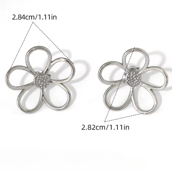 Women's Sterling Silver Floral Stud Earrings | Waterproof Enamel Petal Studs