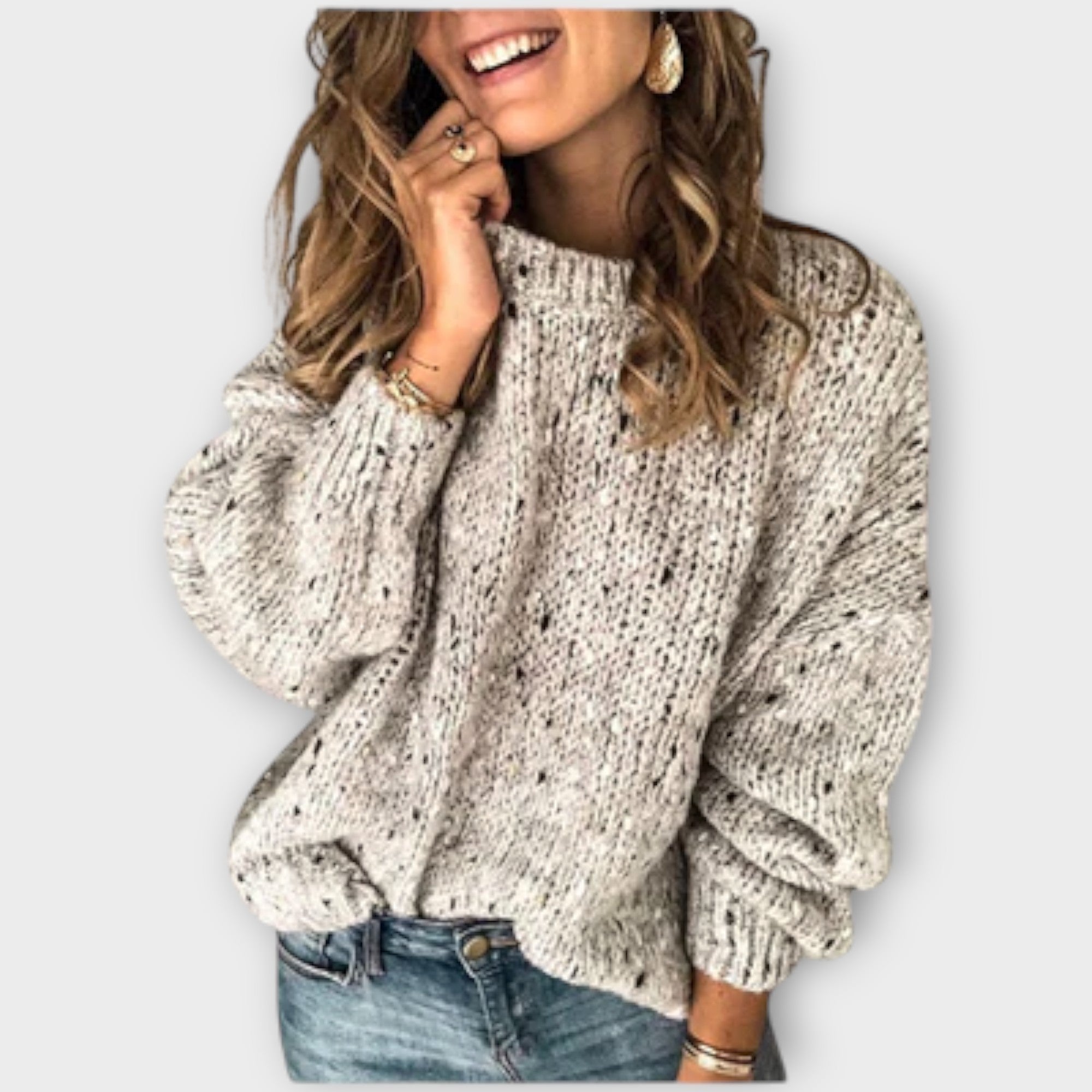 Women's Textured Knit Sweater | Cozy Relaxed Pullover