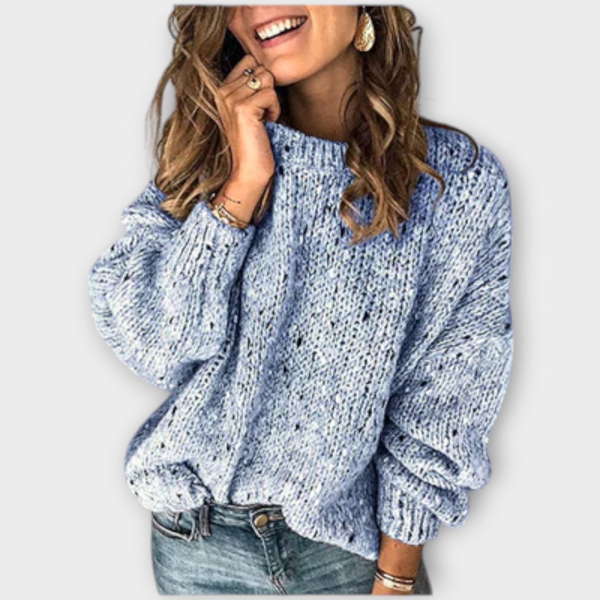 Women's Textured Knit Sweater | Cozy Relaxed Pullover