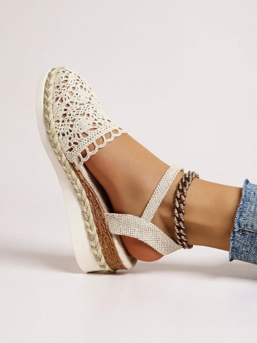 Wedge Sandals | Boho Espadrille Wedges with Ankle Strap | Comfortable Elevated Footwear