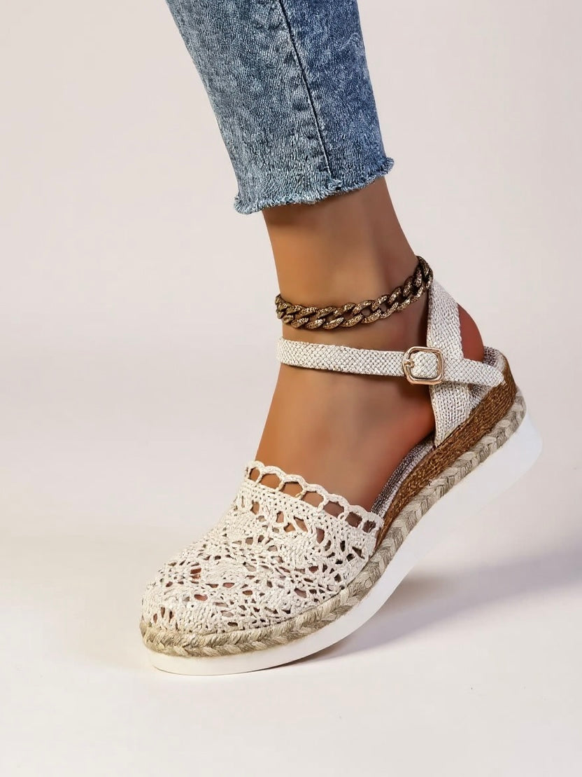 Wedge Sandals | Boho Espadrille Wedges with Ankle Strap | Comfortable Elevated Footwear