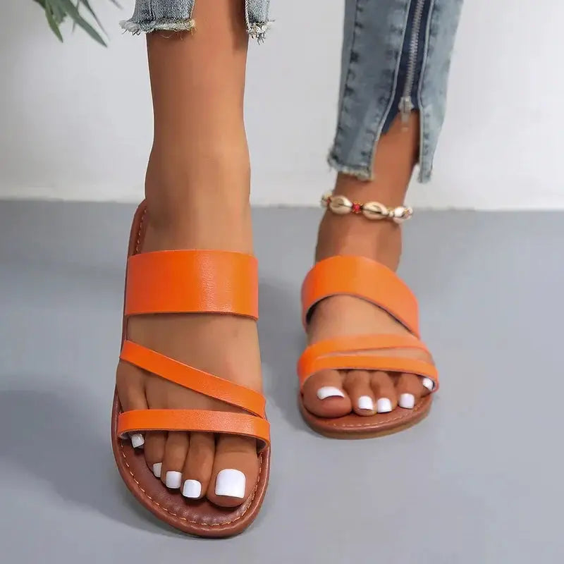 Women's Cushioned Flat Sandals | Minimalist Adjustable Summer Sandals