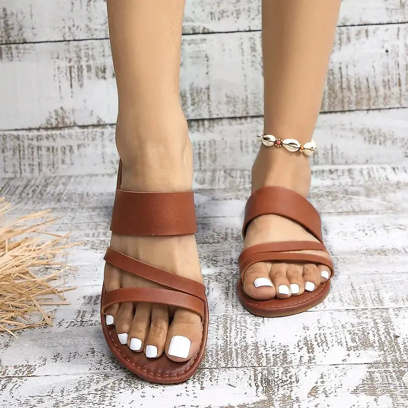 Women's Cushioned Flat Sandals | Minimalist Adjustable Summer Sandals