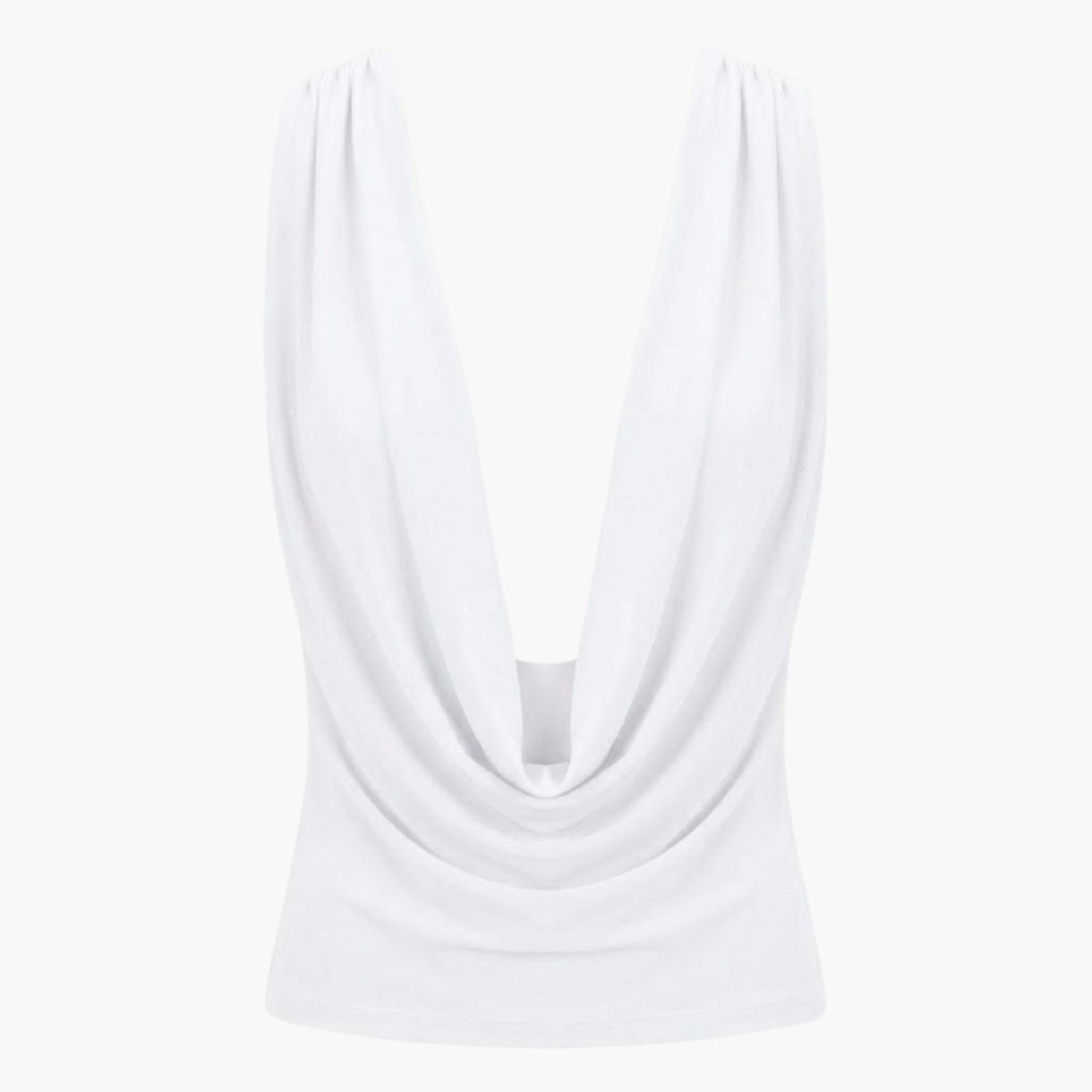 Soft Tencel Modal Blouse | Elegant Cowl Neck Open Back Top