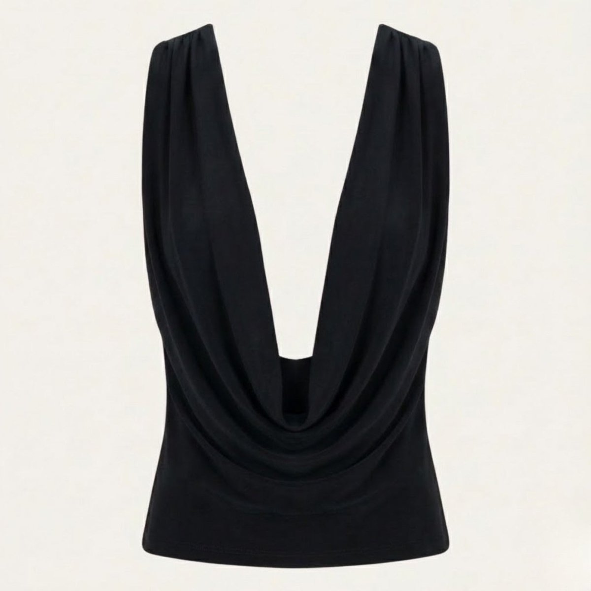 Soft Tencel Modal Blouse | Elegant Cowl Neck Open Back Top