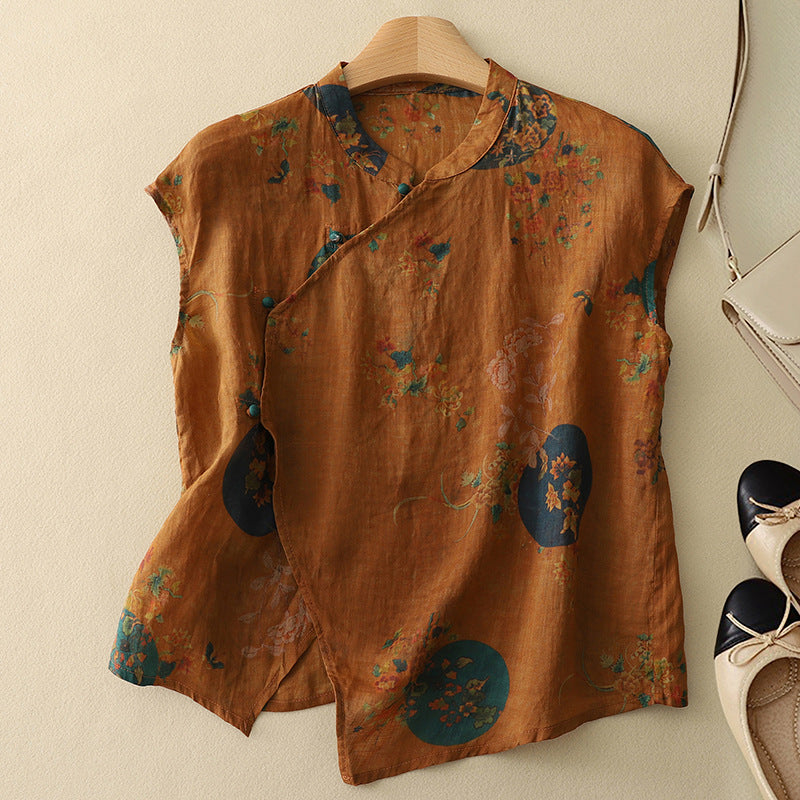 Womens Blouse | Vintage Floral Summer Top | Effortless Flowing Charm