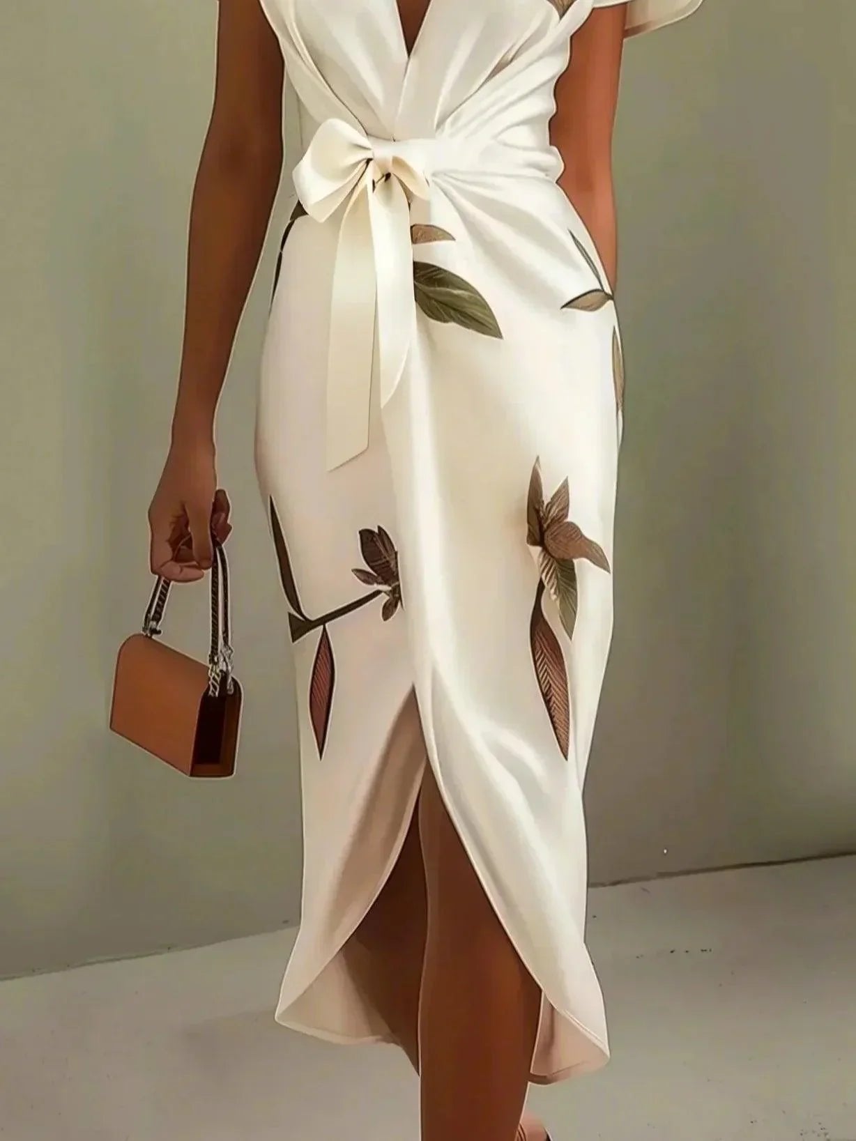 Wrap Style Midi Dress | Floral Print Summer Dress | Elegant Flattering Design