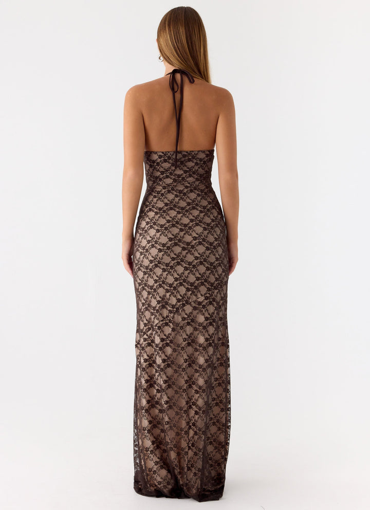 Zecca Lace Maxi Dress Chocolate
