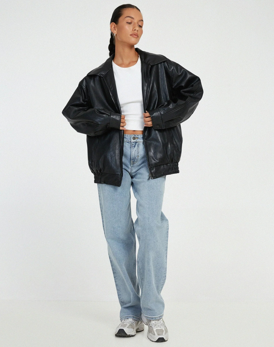 Women's Biker Style Faux Leather Jacket