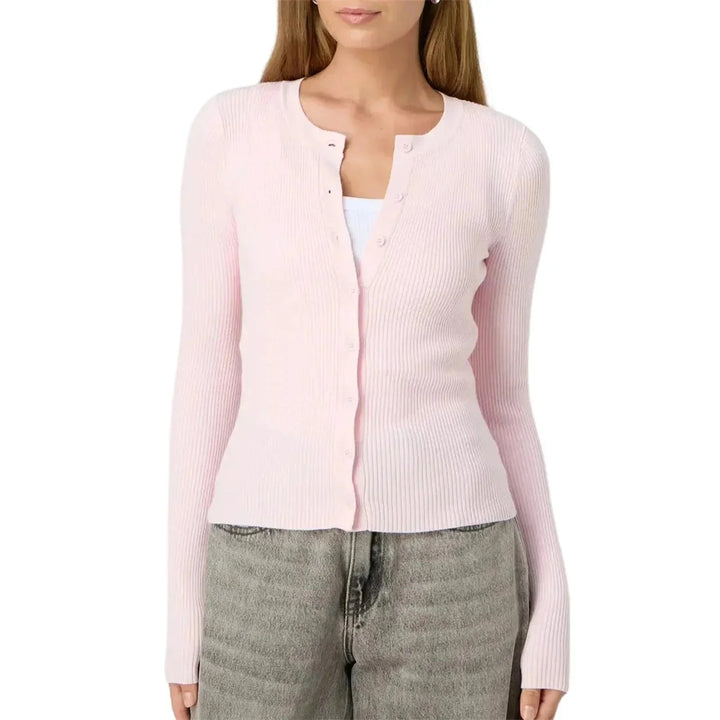 Women's Fitted Ribbed Long Sleeve Cardigan