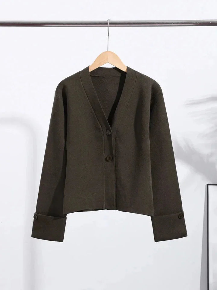 Casual Women's Cardigan with Buttons and V-Neck