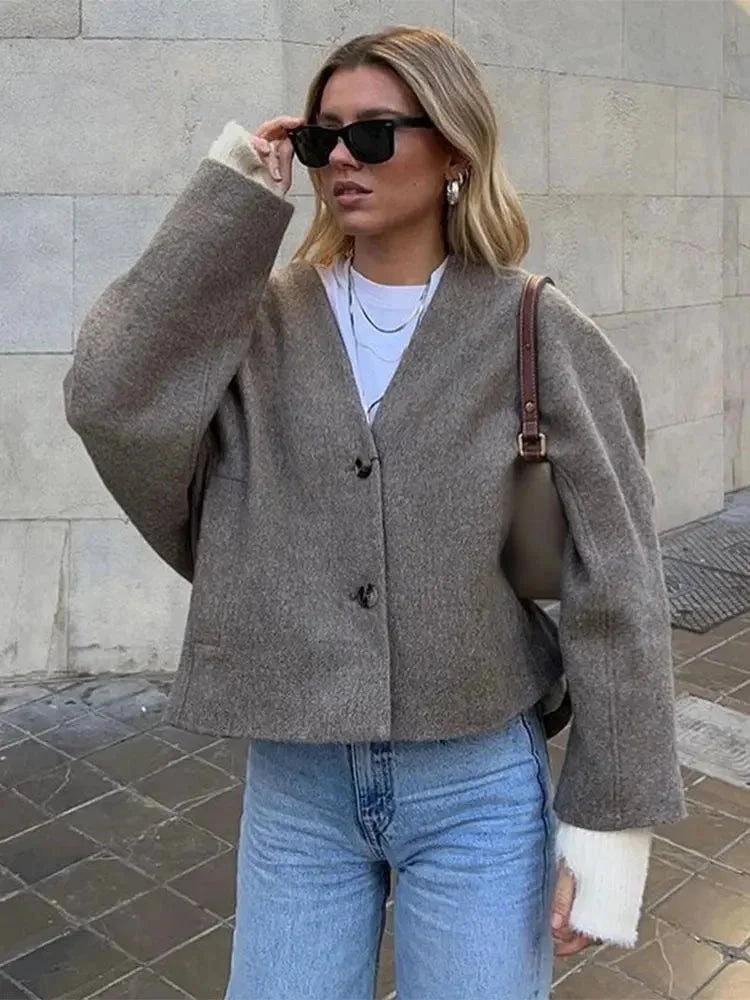 Casual Women's Cardigan with Buttons and Comfortable Fit