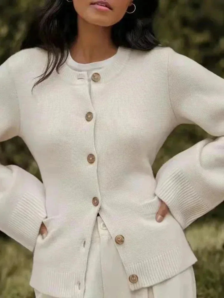 Trendy Button-Up Modern Women's Cardigan