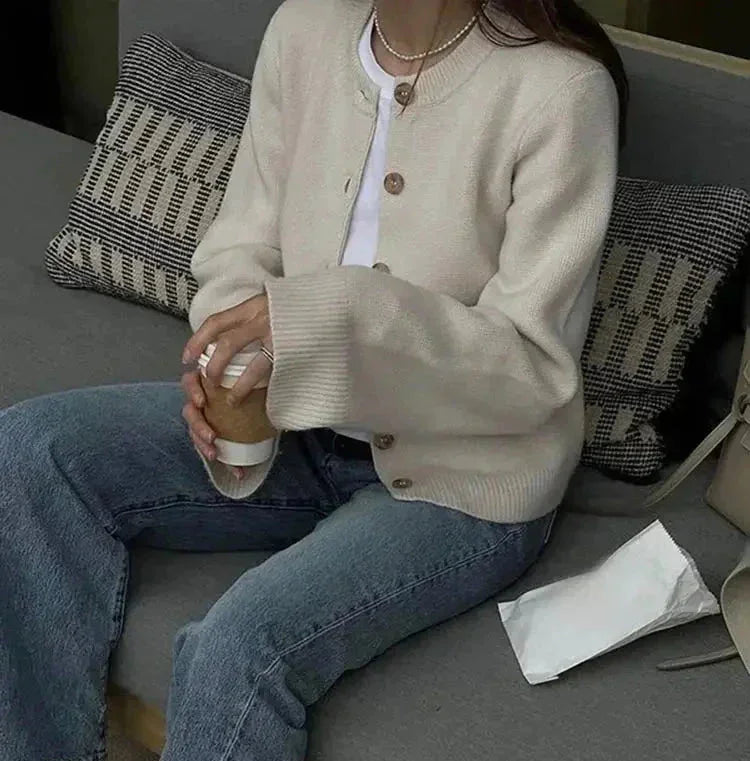 Trendy Button-Up Modern Women's Cardigan