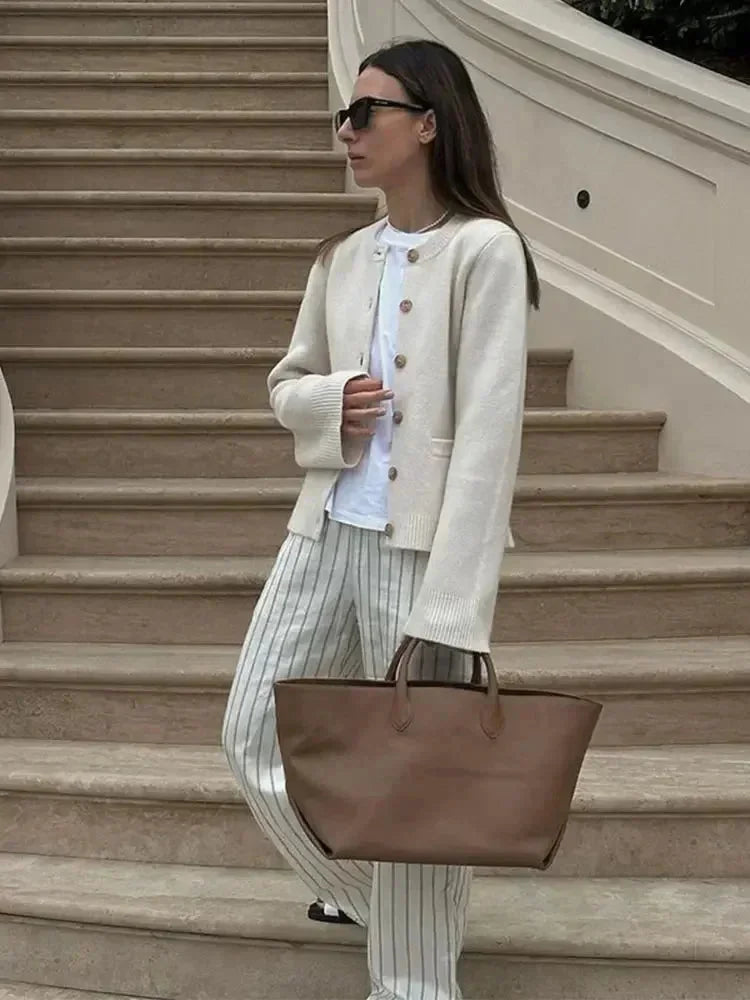 Trendy Button-Up Modern Women's Cardigan