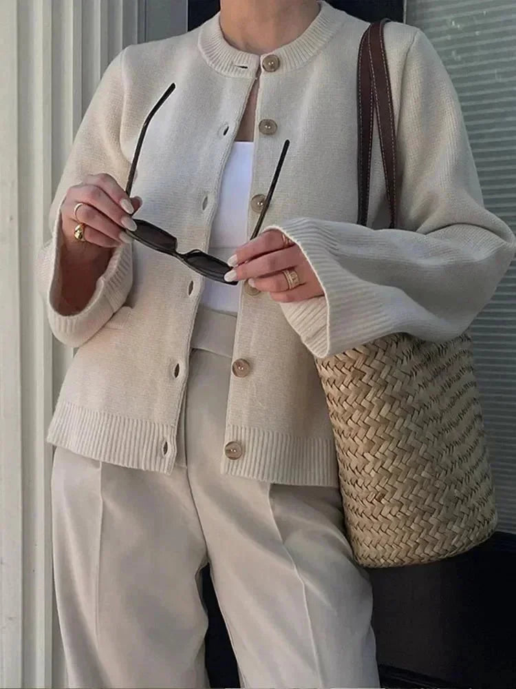 Trendy Button-Up Modern Women's Cardigan