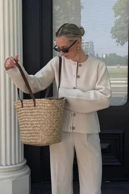Trendy Button-Up Modern Women's Cardigan