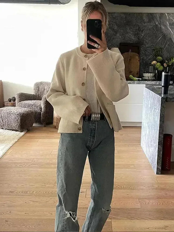 Trendy Button-Up Modern Women's Cardigan