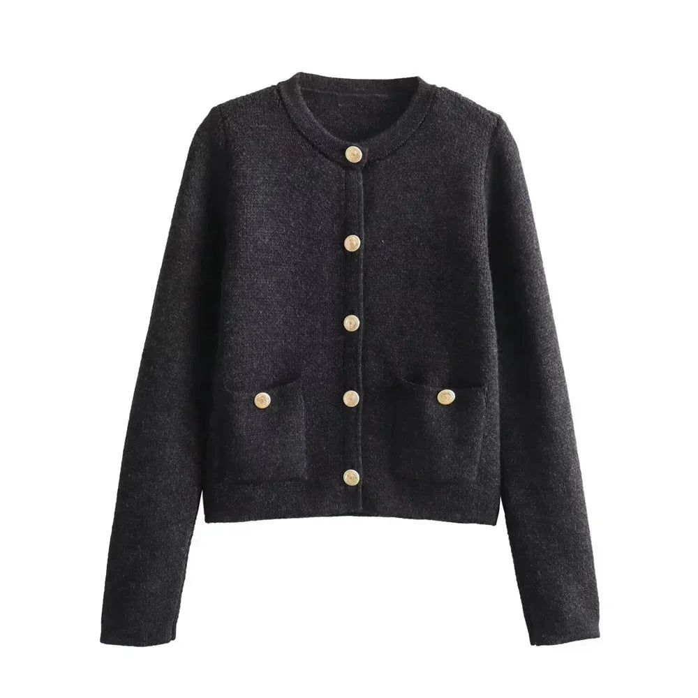 Chic Knitted Women's Cardigan with Buttons