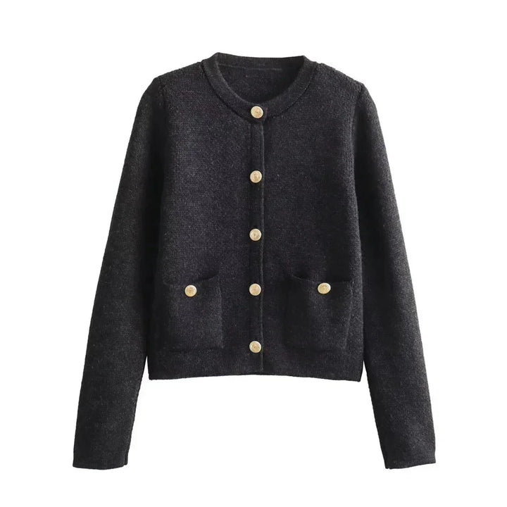 Chic Knitted Women's Cardigan with Buttons