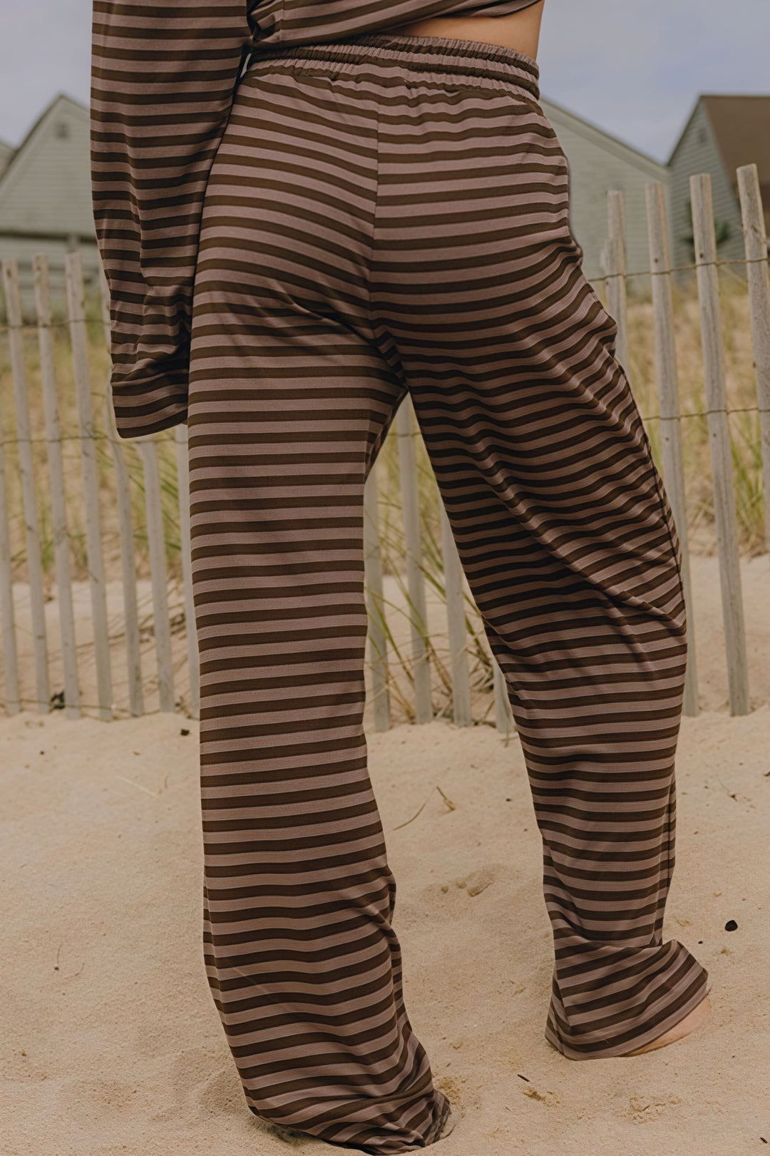 Duttini | Stripe Crewneck Drawstring Two Piece Set