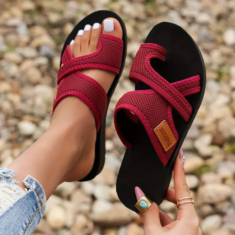 Women's Mesh Cross-Strap Flat Sandals | Breathable Comfortable Summer Sandals
