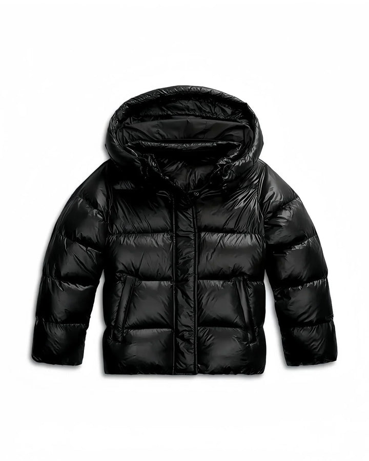 Women's Hooded Puffer Jacket with Windproof Design and Warm Lining