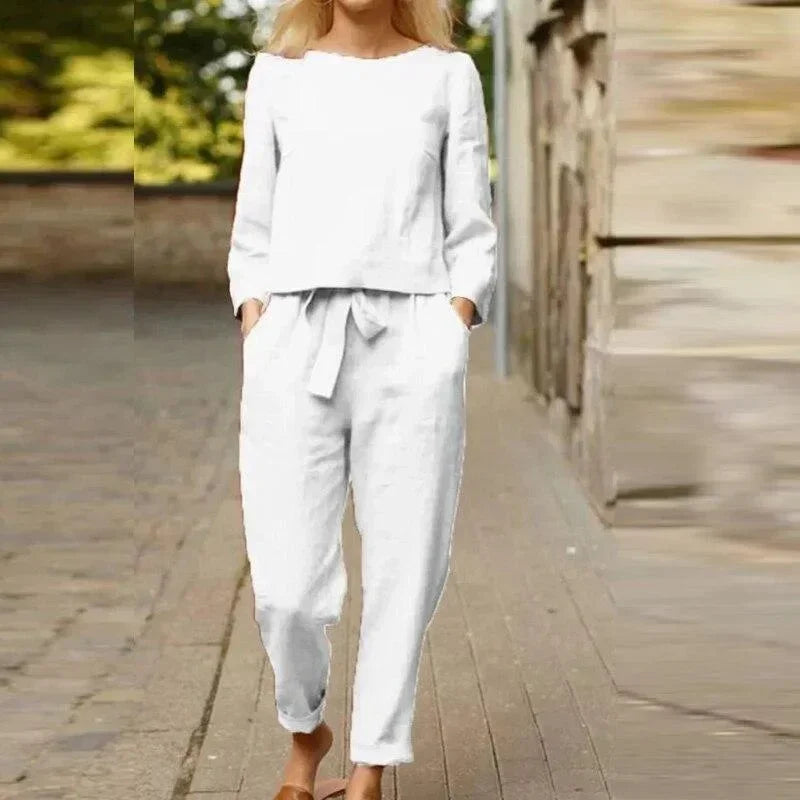 Women's Lightweight Linen Two-Piece Lounge Set | Breathable Relaxed Summer Set