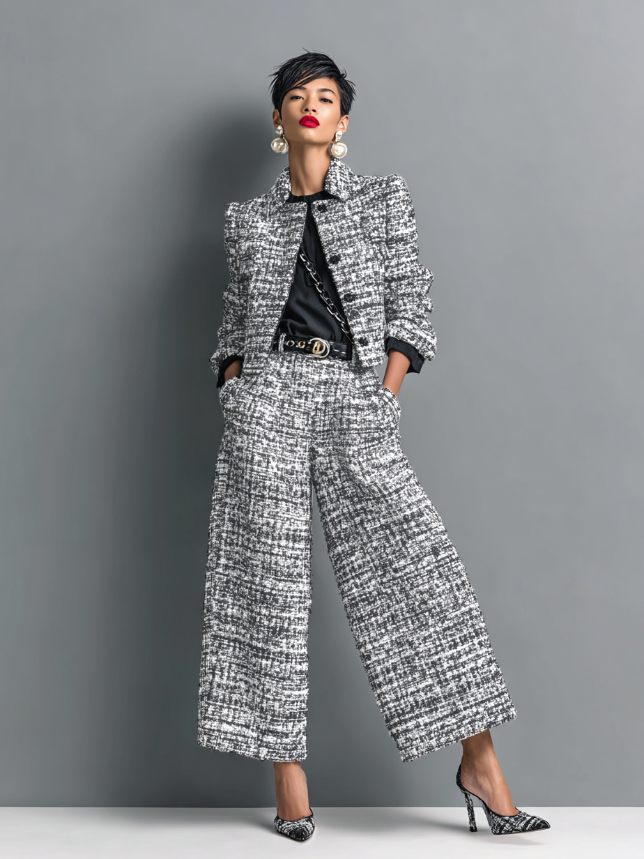 Women's Textured Two-Piece Set | Chic Tailored Coordinated Set