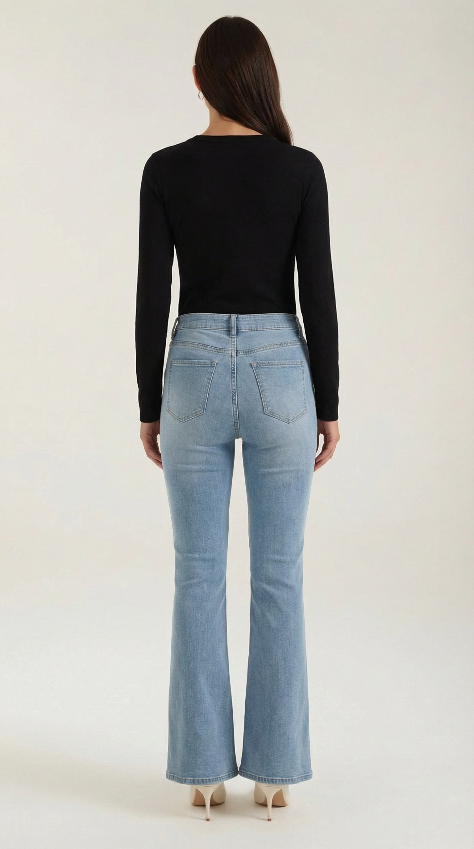 Women's Ribbed Long-Sleeve Fitted T-Shirt | Soft Round-Neck Layering Top