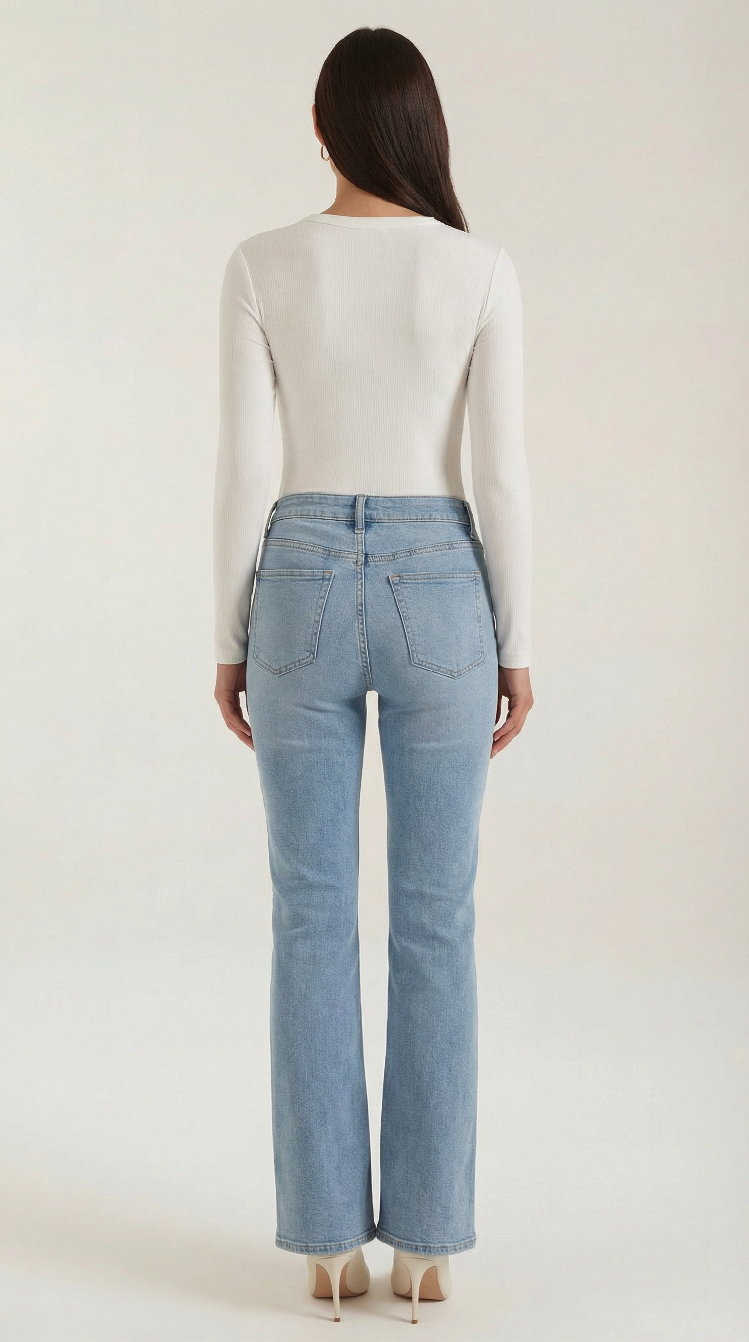 Women's Ribbed Long-Sleeve Fitted T-Shirt | Soft Round-Neck Layering Top