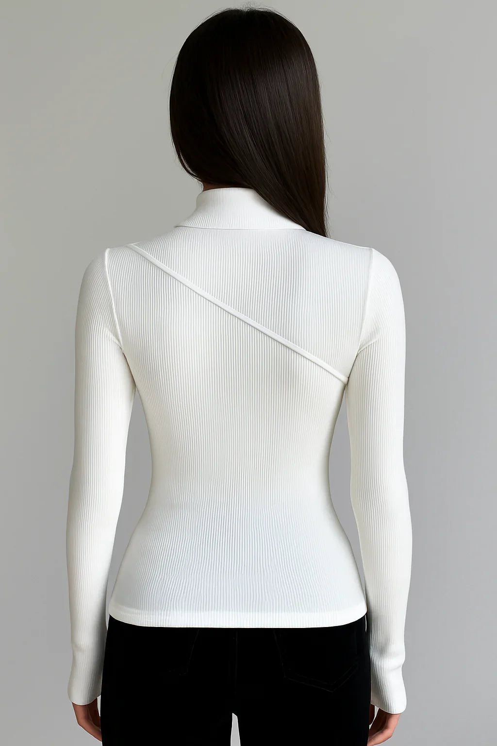 Women's High Neck Long Sleeve Stretch Top