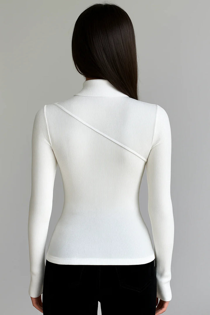 Women's High Neck Long Sleeve Stretch Top
