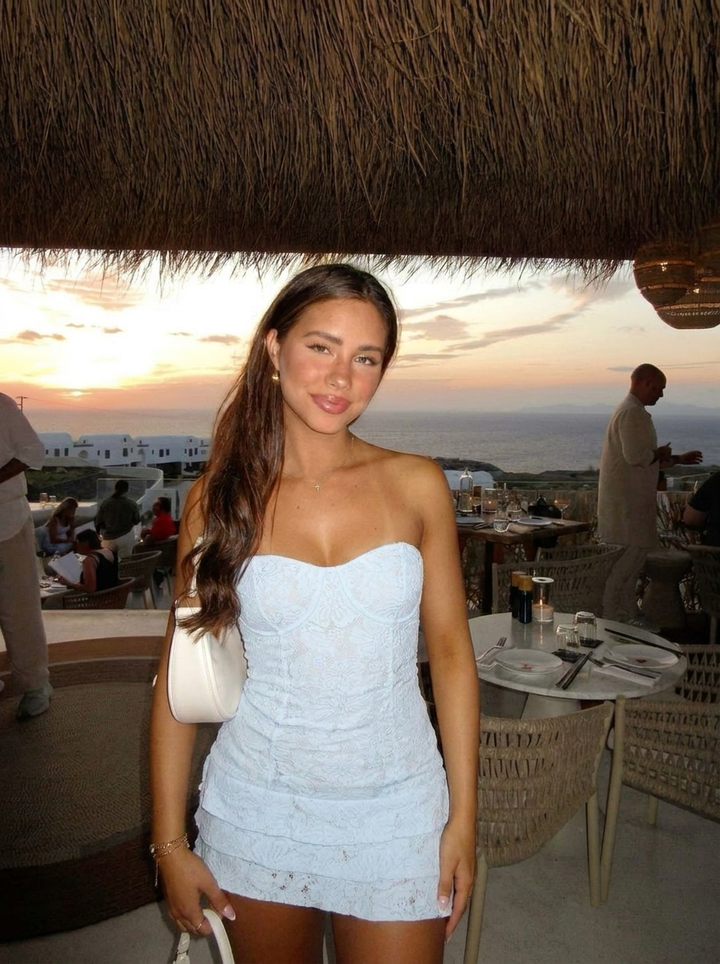 Azure Lace Whisper Mini Dress